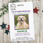 Personalized Pet Business Employee Dog Photo ID Ba