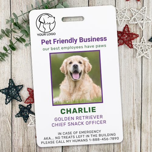 Personalized Pet Business Employee Dog Photo ID Ba Badge