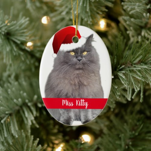 Personalized Pet Cat Dog Christmas Ceramic Ornament