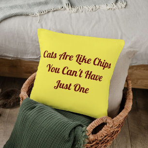 Personalized Pet Cat Lover Funny Quote On Yellow Throw Pillow