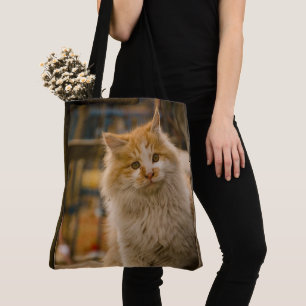Personalized Pet Cat Photo All Over Print Tote Bag