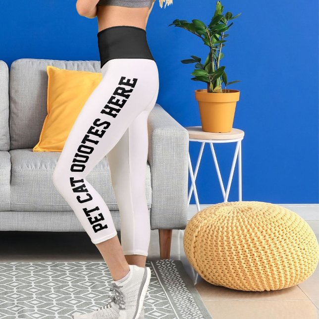 Personalized Pet Cat Quotes On Black White Capri Leggings (Creator Uploaded)