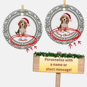 Personalized Pet Christmas Ornament - Silver