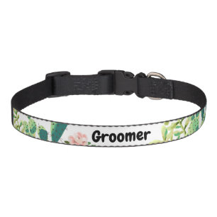Personalized Pet Collar Bohemian Cactus Succulents