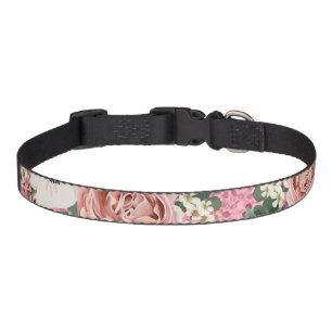 Personalized Pet Collar Geometric Garden Rose Glit