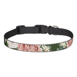 Personalized Pet Collar Geometric Garden Rose Hunt