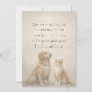 Personalized Pet Comfort Flat Note Card