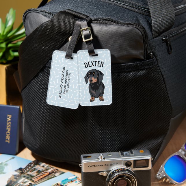 Personalized Pet Dachshund | Funny Pet Luggage Tag (Front & Back)
