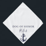 Personalized Pet Dog Anchor Nautical Wedding Bandana<br><div class="desc">A super cute nautical wedding bandana featuring a ships anchor you can personalize with your dog's name and their honour role on your special day. Designed by Thisisnotme©</div>
