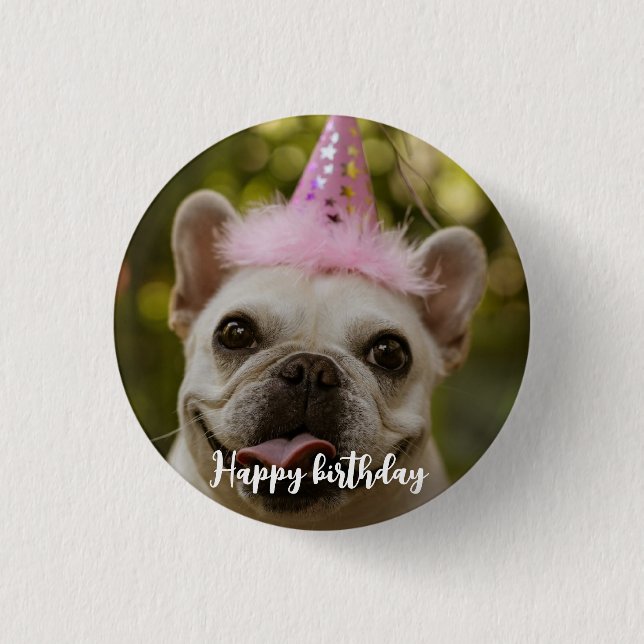  Personalized pet dog birthday  Button (Front)