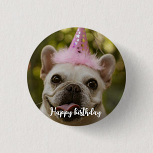Personalized pet dog birthday Button