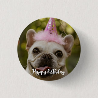 Personalized pet dog birthday Button