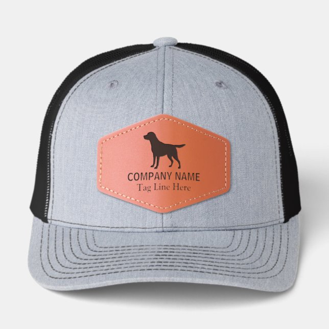 Personalized Pet Dog Business Leather Patch Hat (Front)