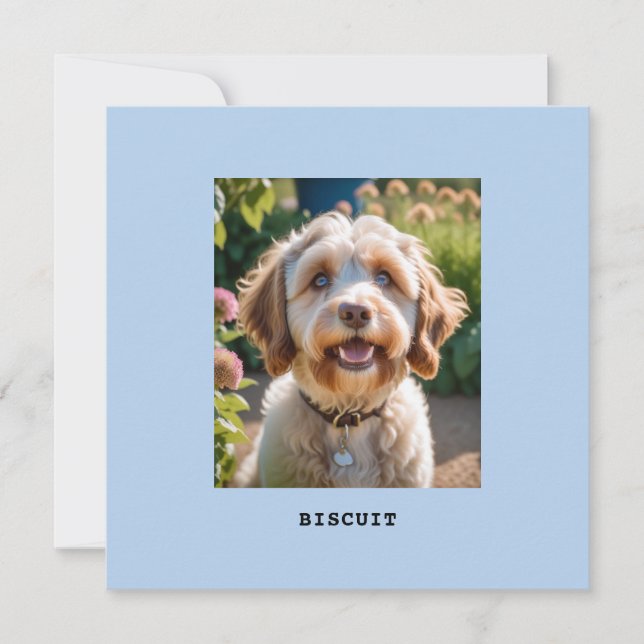 Personalized Pet Dog Cat Photo Name Greetings Card (Front)
