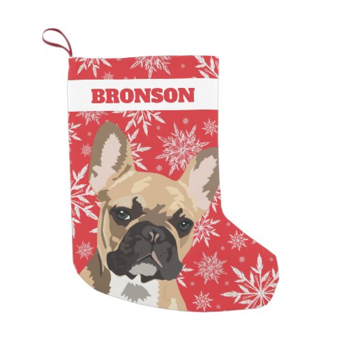 Personalized Pet Dog  Fawn French Bulldog Gift Small Christmas Stocking