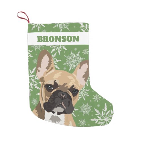 Personalized Pet Dog  Fawn French Bulldog Gift Small Christmas Stocking