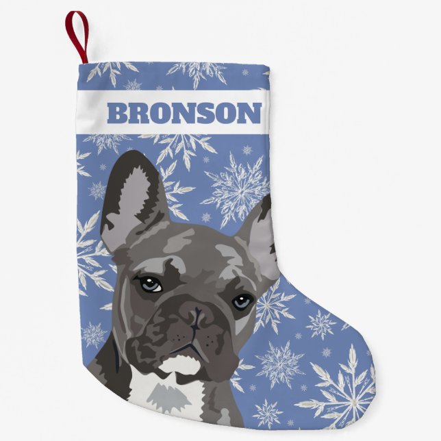 Personalized Pet Dog | French Bulldog Gift Small Christmas Stocking (Front)