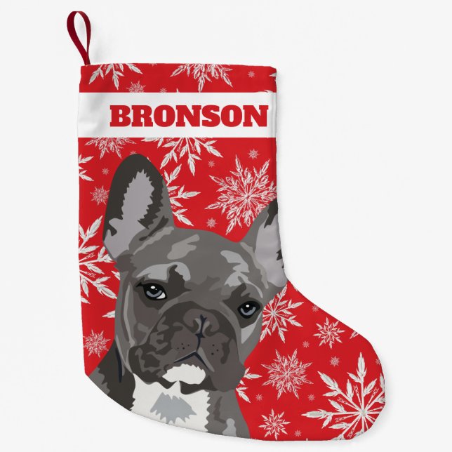 Personalized Pet Dog | French Bulldog Gift Small Christmas Stocking (Front)