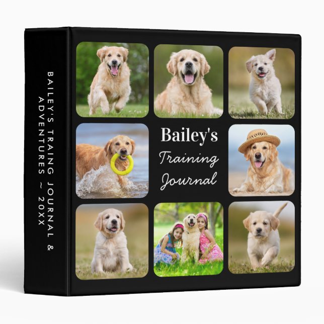 Personalized Pet Dog Lover 11 Photo Collage 3 Ring Binder (Front/Spine)