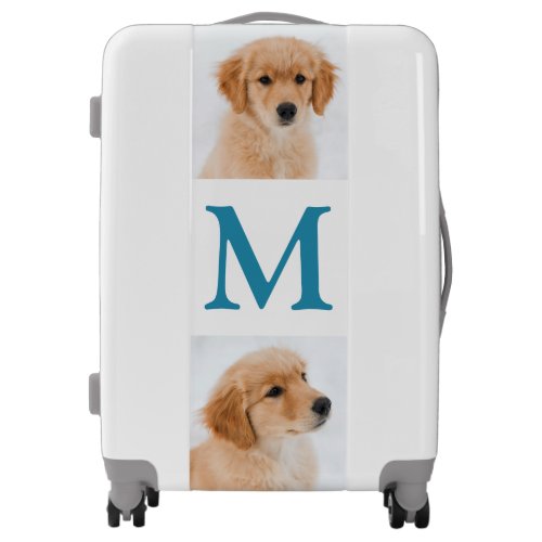 Personalized Pet Dog Lover Monogram Custom Photo Luggage