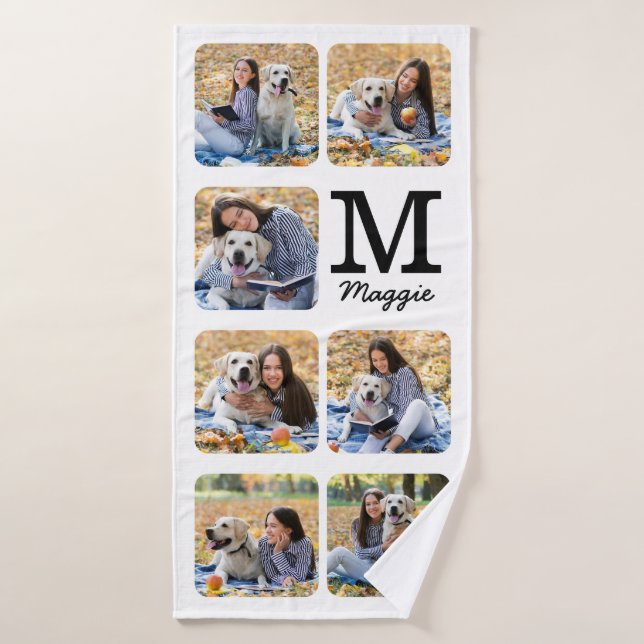 Personalized Pet Dog Lover Photo Collage Bath Towel (Bath Towel)