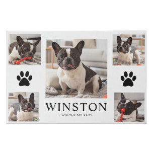 Personalized Pet Dog Memorial Keepsake Photo Faux Canvas Print