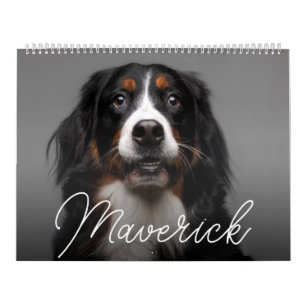 Personalized Pet Dog Modern Script Calendar