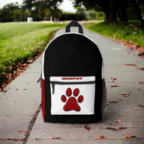 Personalized Pet Dog Paw Print Printed Backpack