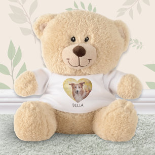 Personalized Pet Dog Photo and Name Cute Teddy Bear