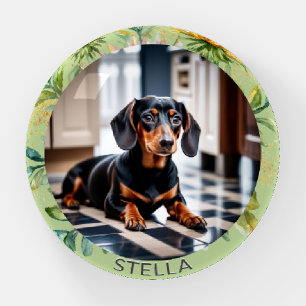 Personalized Pet Dog Photo Animal Pretty Floral Paperweight