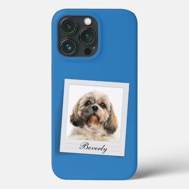 Personalized Pet Dog Photo Frame Name Case-Mate iPhone Case (Back)