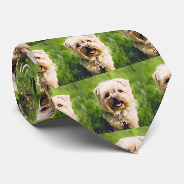 Personalized Pet Dog Photo Neck Tie (Rolled)