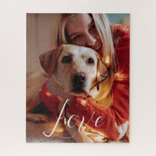 Personalized Pet Dog Photo Script Jigsaw Puzzle