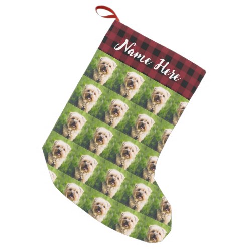 Personalized Pet Dog Photo Small Christmas Stocking