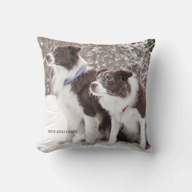 Personalized Pet Dogs Photo Throw Pillow (Front)