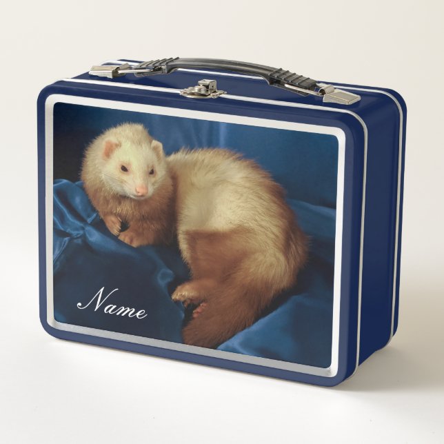 Personalized Pet Ferret Metal Lunch Box (Front)