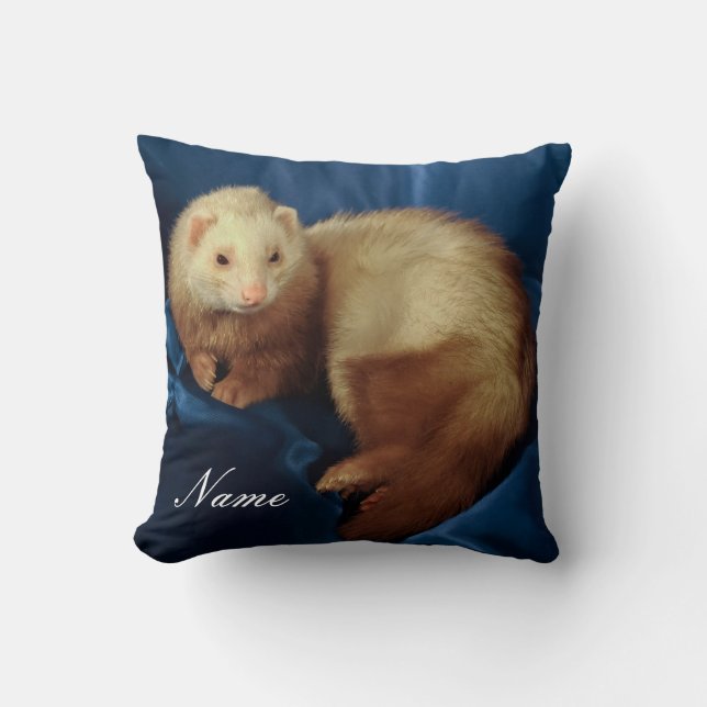 Personalized Pet Ferret Throw Pillow (Front)