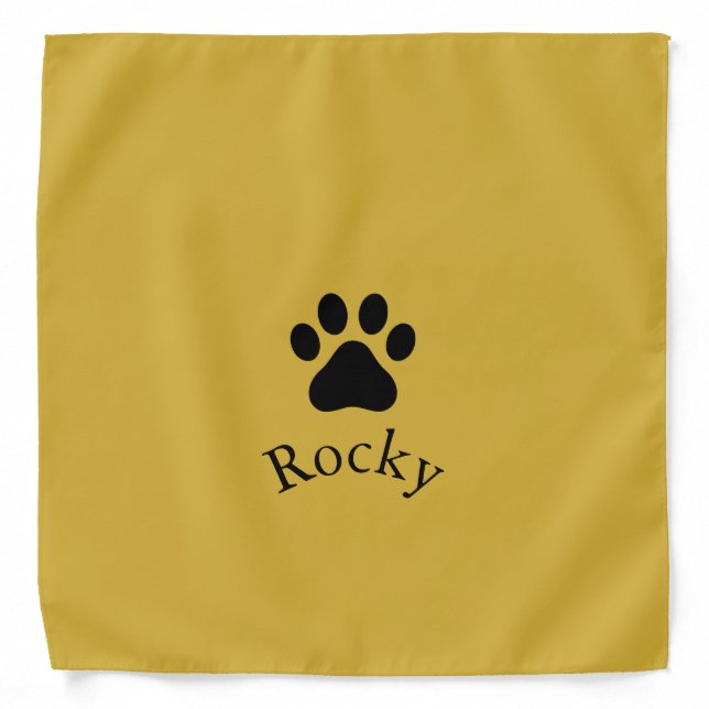 Personalized Pet Foot Print Mark with Name Bandana (Front)