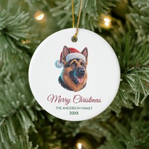 Personalized Pet German Shepherd Christmas Ceramic Ornament