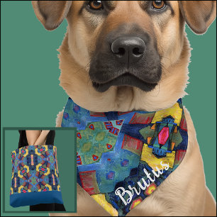 Personalized Pet Gift Dog Mom Matching Set Bandana Collar