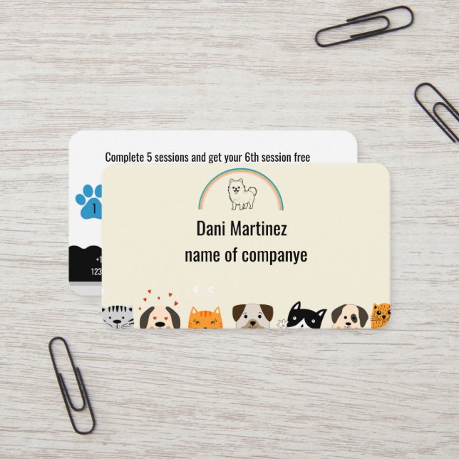 Personalized Pet Grooming Loyalty Card (Front/Back In Situ)
