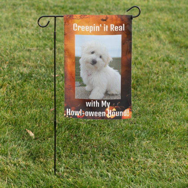 Personalized Pet Halloween Bats Garden Flag (In SItu)