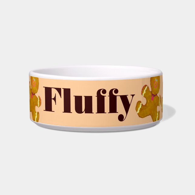 Personalized Pet Holiday Gingerbread Cookies Bowl (Front)