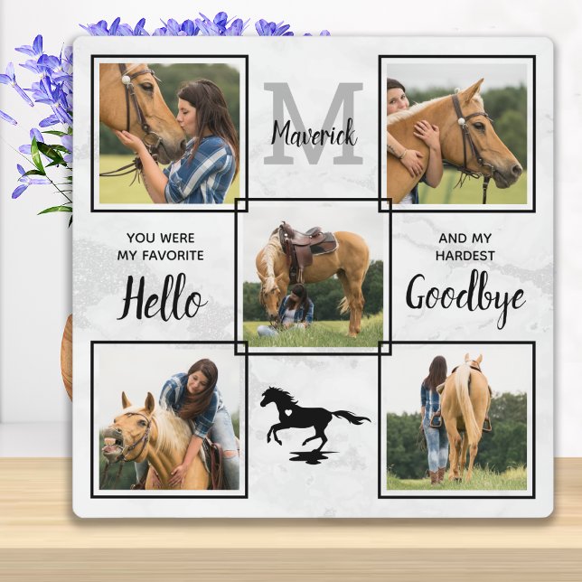 Personalized Pet Horse Memorial Keepsake 5 Photo Plaque (Creator Uploaded)