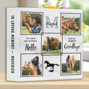 Personalized Pet Horse Memorial Photo Album 3 Ring Binder