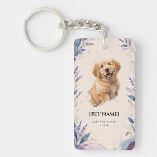 Personalized Pet ID Tag with Dog Photo and Name Keychain