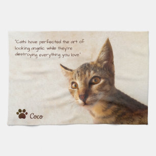 Personalized Pet Kitten Cat Dog Photo Template Kitchen Towel