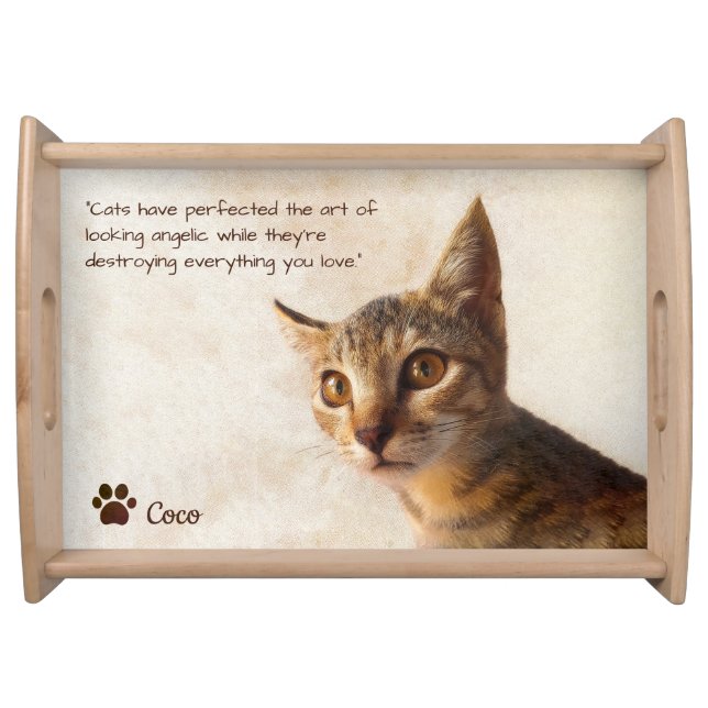 Personalized Pet Kitten Cat Dog Photo Template Serving Tray (Front)