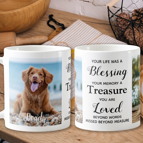 Personalized Pet Loss Keepsake Dog Memorial Photo Coffee Mug