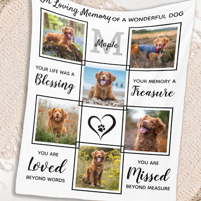 Personalized Pet Loss Keepsake Pet Memorial  Fleece Blanket (Creator Uploaded)